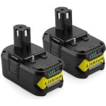 2 packs 18v 40ah li - ion remplacement de batterie pour ryobi 18v one + p108 p107 p104 p105 p102 p103 ...