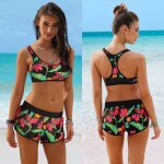 2 pack maillot de bain pour femme short caleon bikini sche rapide imprim floral plage sport natation ...