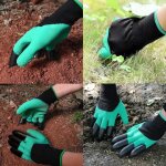 2 paires gants de jardinage avec griffes pour creusement plantation d�sherbage