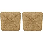 Siège de remplacement en paille pour chaise arte povera - media wave store - lot de 2 - marron Siège de remplacement en paille pour chaise arte povera - media wave store - lot de 2 - marron