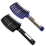 Brosse � poil de sanglier yikxiulf - meilleure pour d�m�ler les cheveux �pais - noir et bleu