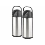 Pichet isotherme - inox - 2 pichets - 3 l - double paroi - systme de pompe