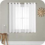 2 pi�ce rideau voilage blanc 140x160 cm � oeillet semi - transparent en effet lin d�corations dint�rieur ...