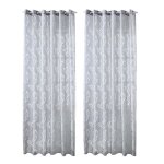 2 pices rideaux voilage gris 100x250 cm avec motifs de feuilles dcoration lgante de salon chambre ...