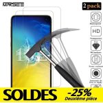 2 pi�ces verre tremp� pour samsung galaxy s10e protection ecran vitre 9h duret� anti rayures protecteur ...