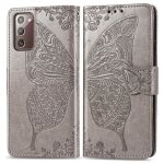 2 verre tremp + coque samsung galaxy note 20 (5g) papillon fleur porte - cartes en cuir ultra - mince ...