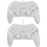 2 x classic controller pro manette de jeu pour nintendo wii - blanc