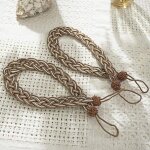 2 x embrasses à rideaux corde Élastiques tricot rideau corde tressé de style naturel et simple sangle ... 2 x embrasses à rideaux corde Élastiques tricot rideau corde tressé de style naturel et simple sangle ...