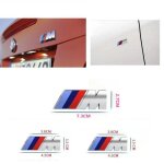 Autocollant badge - bmw - / / / m lat�rale aile sport - argent - 45mm x 15mm - 73mm x 26mm
