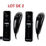 2 x t�l�commande wiimote plus (motion plus inclus) et nunchuck pour nintendo wii et wii u - noir