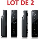 2 x t�l�commande wiimote manette pour nintendo wii et wii u - noir - stra�e game �