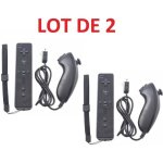 2 x tlcommande wiimote + nunchuck pour nintendo wii et wii u - noir