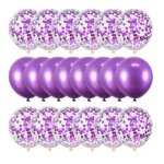 Ballons confettis - yolistar - violet - 20 pi�ces - h�lium - d�coration de f�te