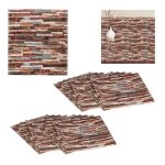 Panneaux muraux jeu de 20 auto collants dcouper 3d revtement mural effet pierre 77x70 cm color