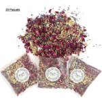 20 paquets de confettis de mariage naturels jetant des p�tales de fleurs s�ch�es d�coration de f�te de ...
