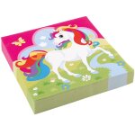 20 serviettes de table jetable en papier licorne 33 cm