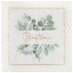20 serviettes de table bapt�me v�g�tal 16. 5cm style nature champ�tre avec dorure ref / 8376