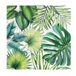 20 serviettes de table jetable feuilles tropicales 33 cm vert anis menthe eau