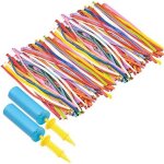 Ballons  modeler - multicolore - 200 pices - 2 pompes  air double action - dcoration de fte - enfant ...