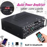 2000w 2 cha�ne amplificateur hifi bluetooth st�r�o usb sd fm led