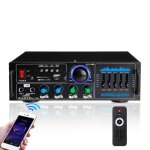 2000w amplificateur hifi avec mixeur bluetooth fm aux usb sd karaok  domicile 2 microphones