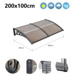 200x100 cm auvent de porte dentr�e toit willonin� marquise de fen�tres en pc et aluminium abri protection ...