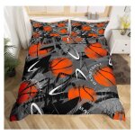 200x200cmbasketball housse de couette sports parure de litmotif boule 3d rouge gris parure pour ados ...