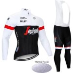 2020 hiver maillot de cyclisme homme thermique fleece manches longues + pantalons � bretelle v�lo vtt ...