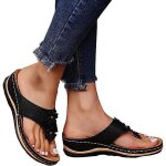 Tongs femme - 2023 - confort - rtro - compens - noir
