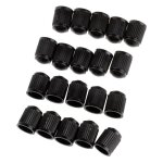 20pcs bouchons de protection de valve en plastique tubes de pneu pour velo moto voiture van noir