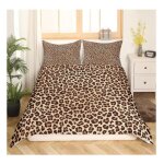 220x240cmhousse de couette imprim lopard marron noir parure de lit imprim cheetahfaune ensembles de ...