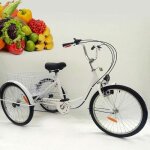 24 6 vitesses tricycle 3 roues pour adulte avec panier tricycle adulte blanc 24 6 vitesses tricycle 3 roues pour adulte avec panier tricycle adulte blanc