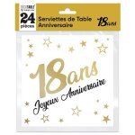 Serviettes de table - ref / stam00or01 - 18 ans - dor or mtallis - 33x33cm - 3 plis