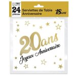 Serviettes de table - ref / stam00or02 - 20 ans - dor or mtallis - 33x33cm - 3 plis