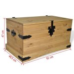 Coffre de rangement - vingvo - corona - pin ciré massif - 91x495x47 cm - marron Coffre de rangement - vingvo - corona - pin ciré massif - 91x495x47 cm - marron