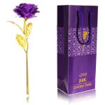 24k fleur rose artificielle en feuille dor romantique symbolise lamour eternel pour saint valentin f�te ...