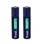 25585 pack de 2 piles rechargeables par usb - c trust type aaa - 500mah (lr03)