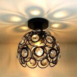�26cm plafonnier en cristal m�tal fer lampe de plafond lustre moderne simple e27 pour salon chambre � ...