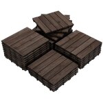 27 dalles de terrasse clipsable en bois - 308 x 308 x 22 cm - patio int�rieur ext�rieur jardin piscine ...