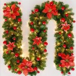 270 cm guirlande de sapin noël artificiel avec lumineuse led lamp décoration pour arbre de noël porte ... 270 cm guirlande de sapin noël artificiel avec lumineuse led lamp décoration pour arbre de noël porte ...