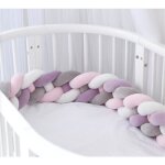 2m tour de lit bb coussin serpent coussin tress pare - chocs velours protection bb gris + blanc ...