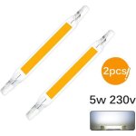 2pcs ampoules led r7s 5w 78mm cob 110v 230 v remplacer lampe halogène - blanc froid 2pcs ampoules led r7s 5w 78mm cob 110v 230 v remplacer lampe halogène - blanc froid