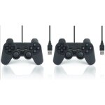 2pcs contrôleur manette filaire joystick dual vibration usb gamepad gaming controller pour pc noir 2pcs contrôleur manette filaire joystick dual vibration usb gamepad gaming controller pour pc noir