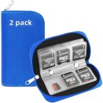 2pcs tuis pour carte sd wovte 8 pages 22 slots sd sdhc mmc cf - sac de rangement avec fermeture clair ...