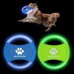 2pcs frisbees pour chien 18cm disque  lancer en tpu entranement du chien jouet avec la lumire pour ...