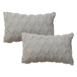 2pcs de housses de coussin rectangulaire 30cm x 50cm en peluche style scandinave couleur unie - gris 2pcs de housses de coussin rectangulaire 30cm x 50cm en peluche style scandinave couleur unie - gris