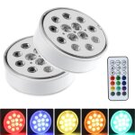 2pcs lumière led submersible rechargeable avec télécommande rvb couleur eclairage de décoration pour ... 2pcs lumière led submersible rechargeable avec télécommande rvb couleur eclairage de décoration pour ...