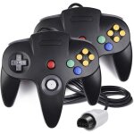 Manette de jeu - neutre - nintendo 64 - filaire - noir - 2pcs