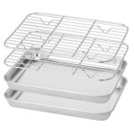 Plaque ptisserie en acier inoxydable - kakoo - 23x17x2. 5cm - compatible four lave - vaisselle et conglateur ...