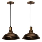 2pcs rtro vintage industrielle lustre suspension e27 luminaire adjustable pour salon chambre bronze